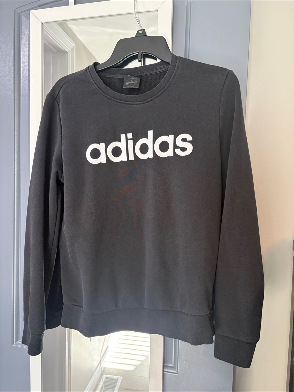 adidas Black Crewneck Sweatshirt with White Logo